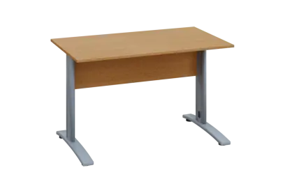 EPK 17 - 12 stůl kancelářský, kovová podnož stříbrná, deska 18 mm, široký 1200 mm, buk Royal